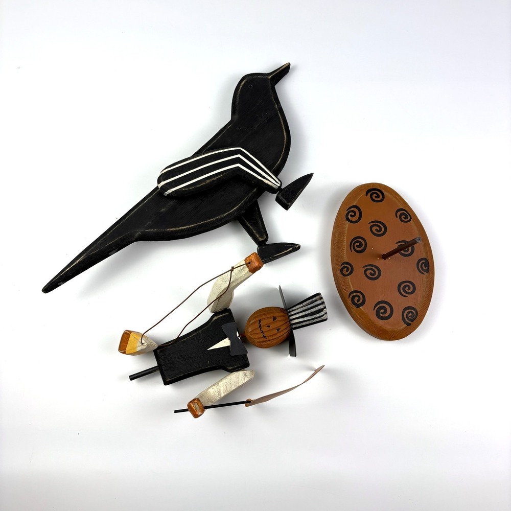 Primitives by Kathy Stand Up‎ Jack on Crow Dan DiPaolo Wooden Folk Art Halloween - Picture 12 of 15
